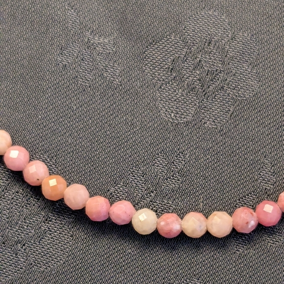 🆕 Genuine Natural Norwegian Pink Thulite Pink Gemstone Sterling Silver Bracelet - Picture 4 of 12